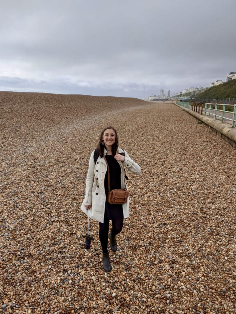 girl on Brighton Beach UK